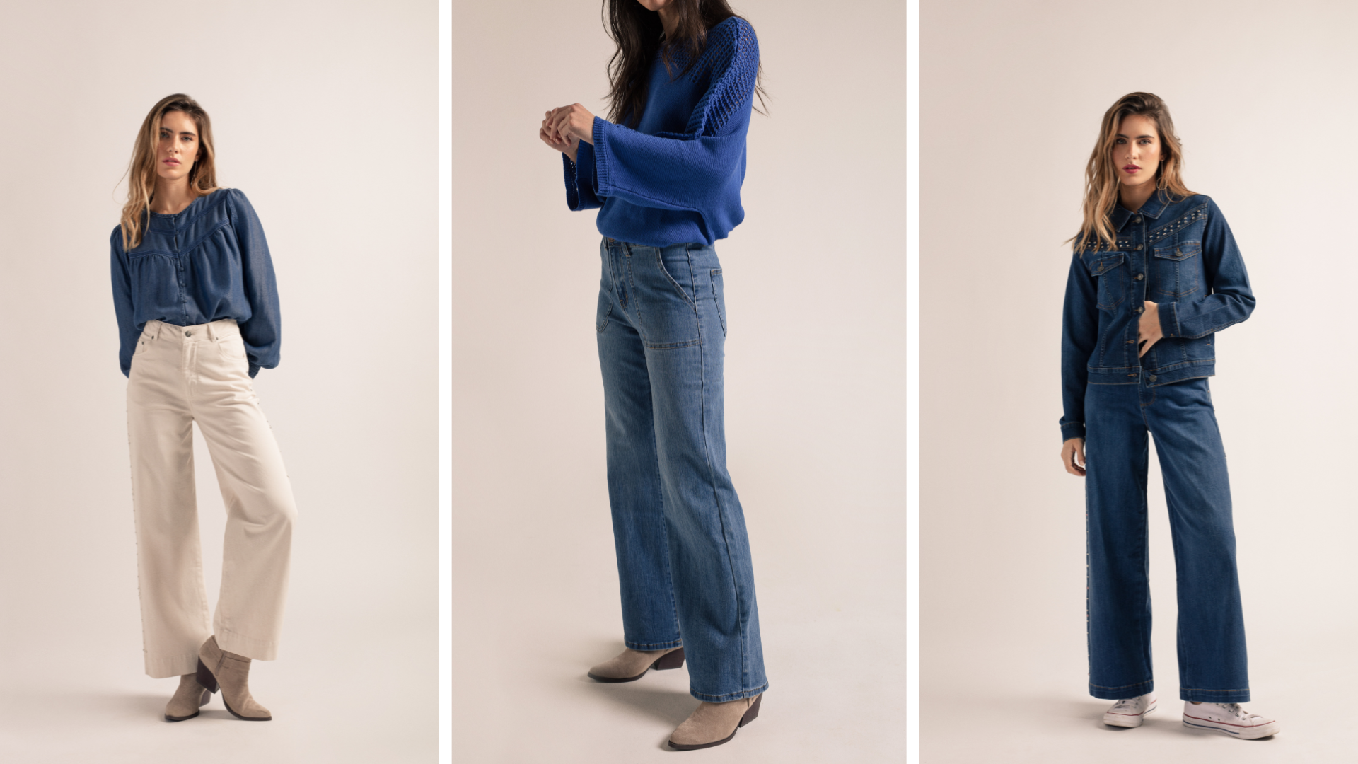 Looks con pantalones wide leg de pernera ancha para outftis cómodos